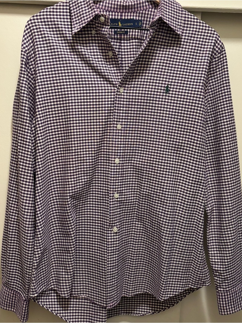 Ralph Lauren Men’s Purple Gingham Button-Down Shirt Size L